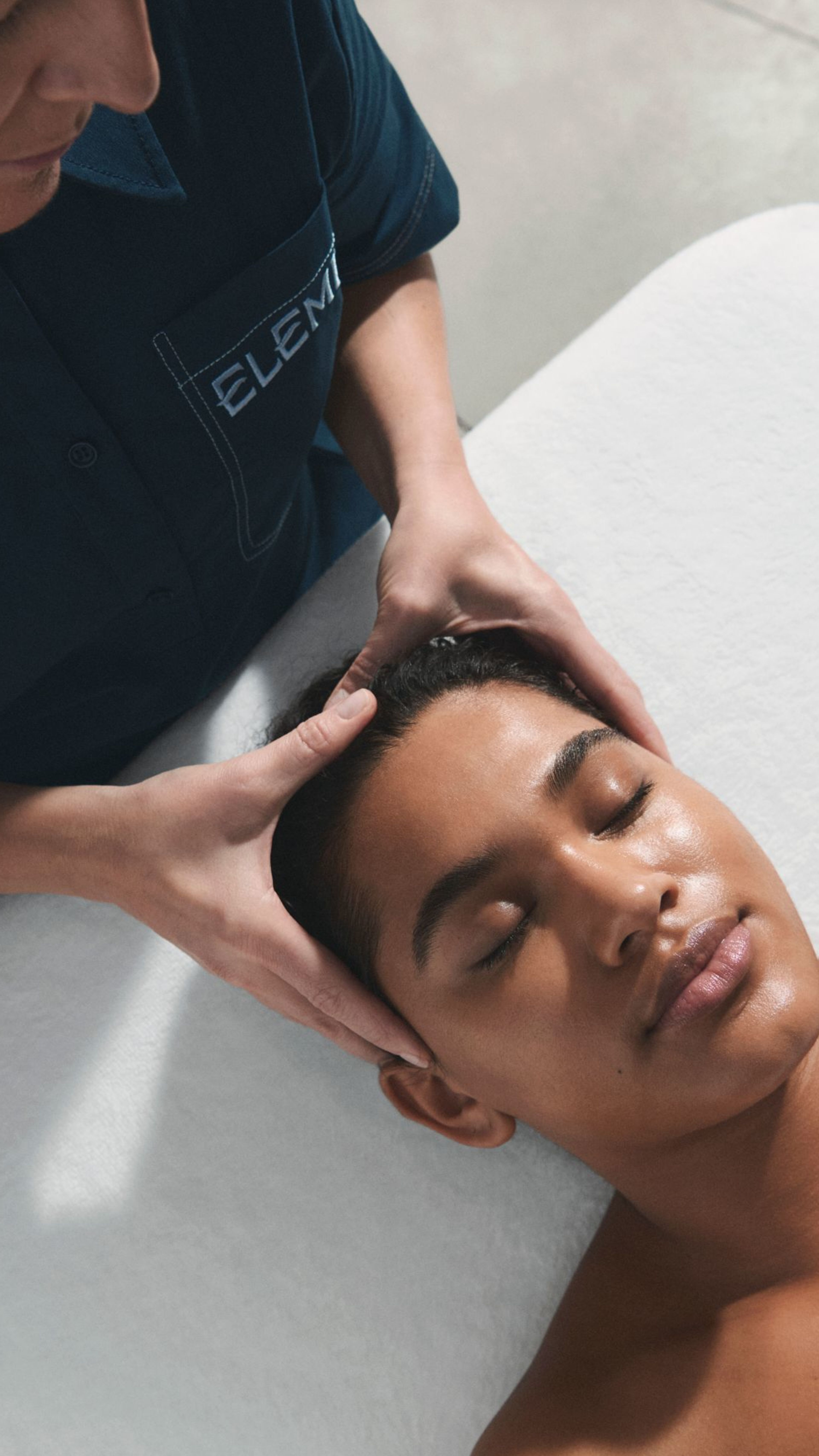 Woman having a scalp massage