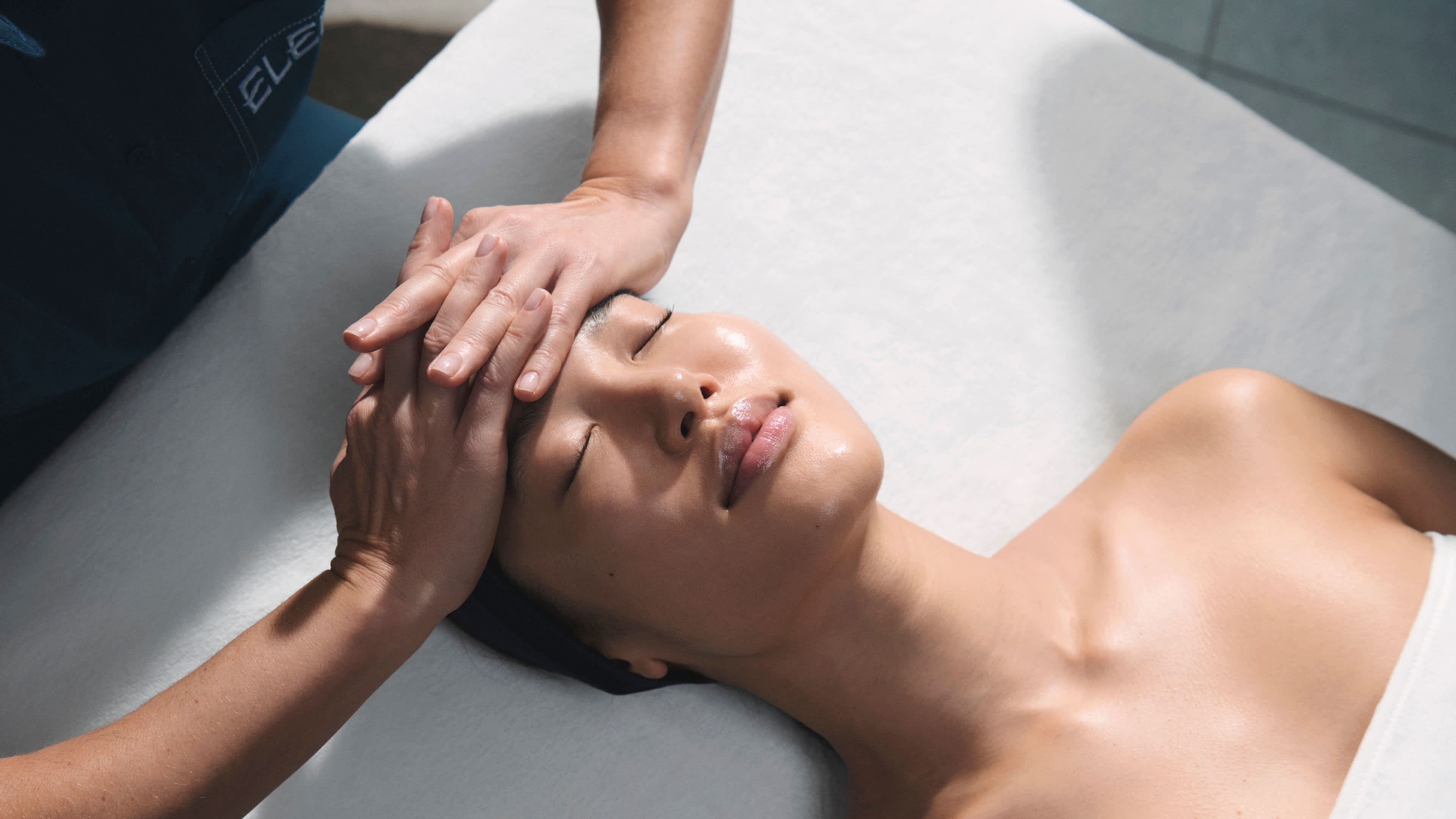 Woman getting facial